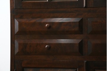 中古　美品　松本民芸家具　落ち着きのある洗練された佇まいが魅力のG-1型面取食器棚　定価約57万円　(R-084810)