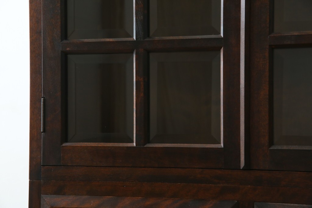 中古　美品　松本民芸家具　落ち着きのある洗練された佇まいが魅力のG-1型面取食器棚　定価約57万円　(R-084810)