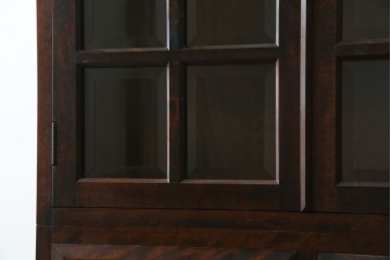 中古　美品　松本民芸家具　落ち着きのある洗練された佇まいが魅力のG-1型面取食器棚　定価約57万円　(R-084810)