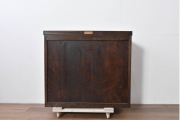 《脚(台輪)取り付け加工費込み》　中古　美品　松本民芸家具　G-1型面取食器棚　落ち着きのある洗練された佇まいが魅力のキャビネット　(R-084811)