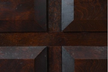 《天板取り付け加工費込み》　中古　美品　松本民芸家具　G-1型面取食器棚　落ち着きのある洗練された佇まいが魅力のキャビネット　(R-084812)