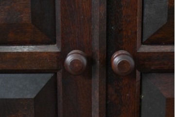 《天板取り付け加工費込み》　中古　美品　松本民芸家具　G-1型面取食器棚　落ち着きのある洗練された佇まいが魅力のキャビネット　(R-084812)