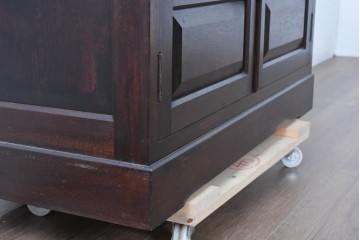 《天板取り付け加工費込み》　中古　美品　松本民芸家具　G-1型面取食器棚　落ち着きのある洗練された佇まいが魅力のキャビネット　(R-084812)