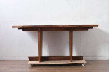 和製ヴィンテージ　美品　刻印なしの年代もの!!　ジョージ・ナカシマ(George Nakashima)　美しい木目とどっしりとした佇まいが魅力的なMINGUREN DINING(ミングレン)ダイニングテーブル　(R-084816)