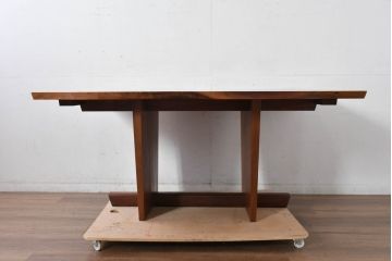 和製ヴィンテージ　美品　刻印なしの年代もの!!　ジョージ・ナカシマ(George Nakashima)　美しい木目とどっしりとした佇まいが魅力的なMINGUREN DINING(ミングレン)ダイニングテーブル　(R-084816)