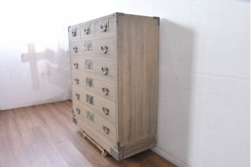 中古　会津松本(會津松本)　東西館　牡丹金具が上品な会津桐箪笥　定価約74万円相当　(R-084818)