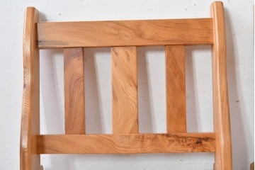和製ビンテージ　美品　希少品　屋久杉　温もりと格調を備えた回転チェア2脚　セット定価約100万円相当　(R-084819)