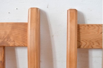 和製ビンテージ　美品　希少品　屋久杉　温もりと格調を備えた回転チェア2脚　セット定価約100万円相当　(R-084820)
