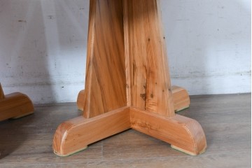 和製ビンテージ　美品　希少品　屋久杉　温もりと格調を備えた回転チェア2脚　セット定価約100万円相当　(R-084820)