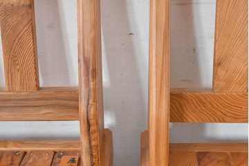 和製ビンテージ　美品　希少品　屋久杉　温もりと格調を備えた回転チェア2脚　セット定価約100万円相当　(R-084820)