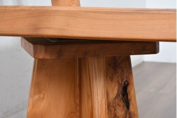 和製ビンテージ　美品　希少品　屋久杉　温もりと格調を備えた回転チェア2脚　セット定価約100万円相当　(R-084821)