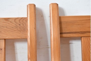 和製ビンテージ　美品　希少品　屋久杉　温もりと格調を備えた回転チェア2脚　セット定価約100万円相当　(R-084821)