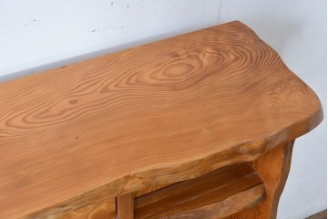 和製ビンテージ　美品!!　屋久杉　総無垢材　自然の造形美が映える飾り棚　定価約200万円相当　(R-084823)