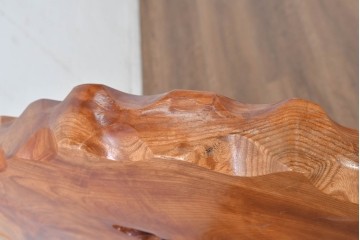 和製ヴィンテージ　総欅(ケヤキ)材　無垢材　重厚な佇まいが存在感を放つ一枚板の衝立て　(R-084824)