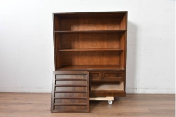 中古　美品　松本民芸家具　MA型　落ち着いた品のある佇まいが魅力的な茶タンス　定価約52万円　(R-084825)