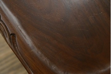 中古　希少な廃番品　吉川商事　DARGIA(ダルギア)　ローズウッド無垢材　繊細な透かし彫りが映える板座チェア　(R-084830)