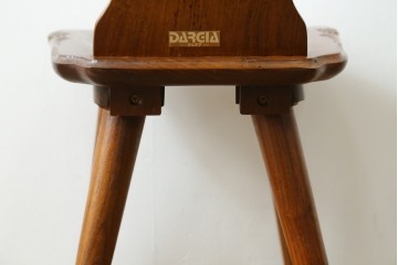 中古　希少な廃番品　吉川商事　DARGIA(ダルギア)　ローズウッド無垢材　繊細な透かし彫りが映える板座チェア　(R-084830)