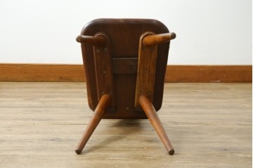 中古　希少な廃番品　吉川商事　DARGIA(ダルギア)　ローズウッド無垢材　繊細な透かし彫りが映える板座チェア　(R-084830)