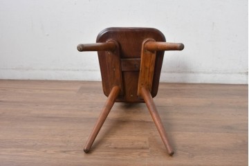 中古　希少な廃番品　吉川商事　DARGIA(ダルギア)　ローズウッド無垢材　繊細な透かし彫りが映える板座チェア　(R-084830)