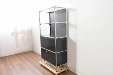 中古　スイス　USMハラー(USM Haller)　空間を美しく整えるシェルフ　定価約45万円相当　(R-084832)