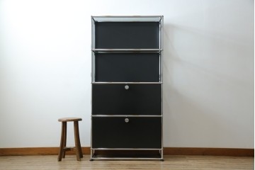 中古　スイス　USMハラー(USM Haller)　ガラスパネル　ドロップダウンドア×1　エクステンションドア×1　キャビネット　定価約45万円　(R-084832)