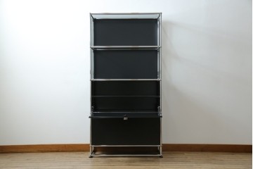 中古　スイス　USMハラー(USM Haller)　ガラスパネル　ドロップダウンドア×1　エクステンションドア×1　キャビネット　定価約45万円　(R-084832)