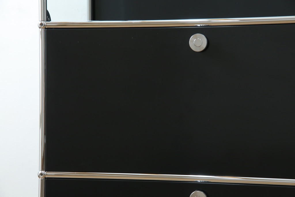 中古　スイス　USMハラー(USM Haller)　ガラスパネル　ドロップダウンドア×1　エクステンションドア×1　キャビネット　定価約45万円　(R-084832)