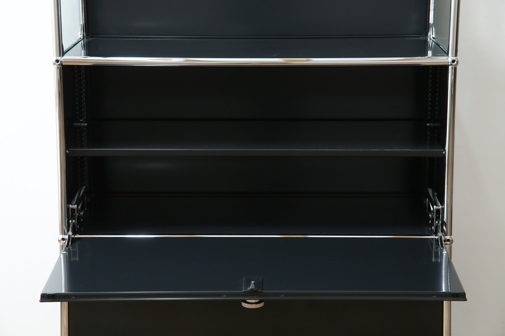 中古　スイス　USMハラー(USM Haller)　ガラスパネル　ドロップダウンドア×1　エクステンションドア×1　キャビネット　定価約45万円　(R-084832)