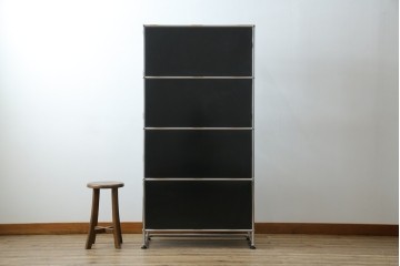 中古　スイス　USMハラー(USM Haller)　ガラスパネル　ドロップダウンドア×1　エクステンションドア×1　キャビネット　定価約45万円　(R-084832)