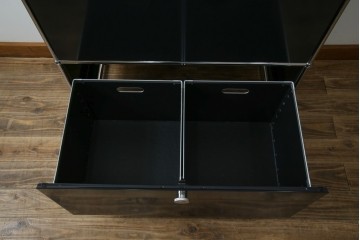 中古　スイス　USMハラー(USM Haller)　ガラスパネル　ドロップダウンドア×1　エクステンションドア×1　キャビネット　定価約45万円　(R-084832)