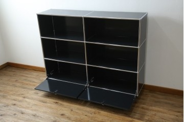 中古　スイス　USMハラー(USM Haller)　ホームオフィスにもおすすめなスッキリとしたデザインのサイドキャビネット　定価約36万円　(R-084834)