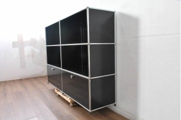 中古　スイス　USMハラー(USM Haller)　ホームオフィスにもおすすめなスッキリとしたデザインのサイドキャビネット　定価約36万円相当　(R-084834)
