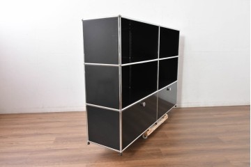 中古　スイス　USMハラー(USM Haller)　ホームオフィスにもおすすめなスッキリとしたデザインのサイドキャビネット　定価約36万円相当　(R-084835)