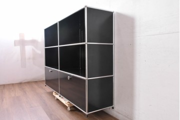 中古　スイス　USMハラー(USM Haller)　ホームオフィスにもおすすめなスッキリとしたデザインのサイドキャビネット　定価約36万円相当　(R-084835)