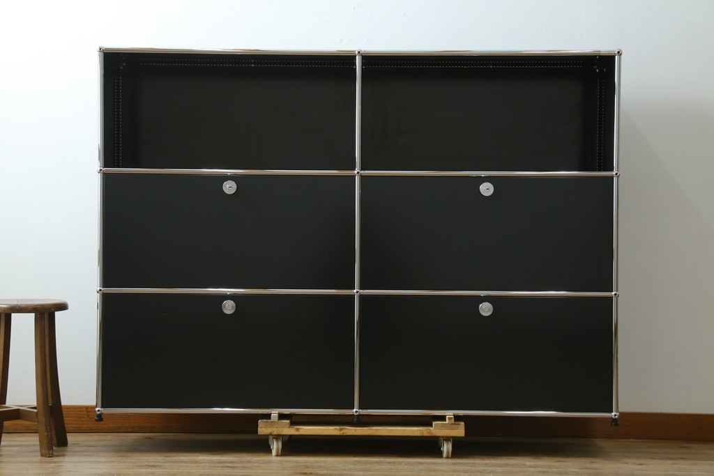 中古　スイス　USMハラー(USM Haller)　ドロップダウンドア×4　サイドボード　定価約42万4千円　(R-084836)