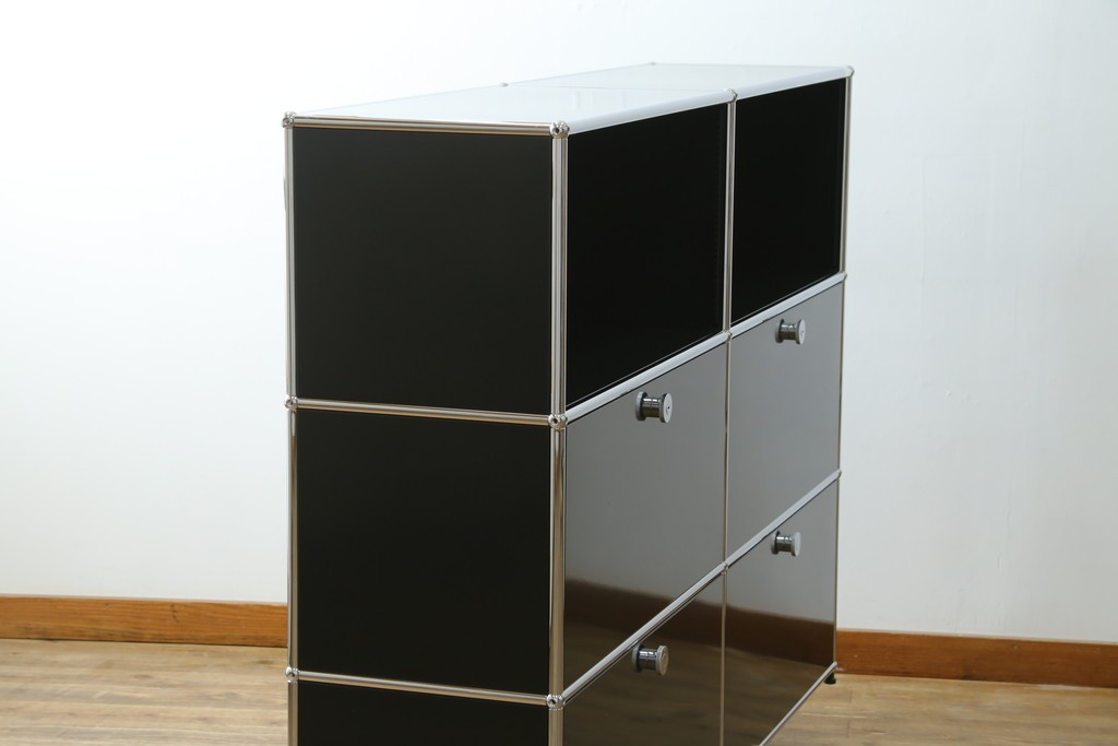 中古　スイス　USMハラー(USM Haller)　ドロップダウンドア×4　サイドボード　定価約42万4千円　(R-084836)