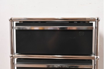 中古　スイス　USMハラー(USM Haller)　ロールボーイ(ROLLBOY)　ホームオフィスにもおすすめなスッキリとしたデザインのトレー付きデスクワゴン　定価約20万2千円相当　(R-084838)