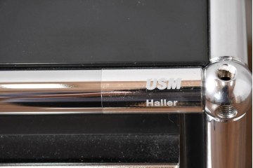 中古　スイス　USMハラー(USM Haller)　ロールボーイ(ROLLBOY)　ホームオフィスにもおすすめなスッキリとしたデザインのトレー付きデスクワゴン　定価約20万2千円相当　(R-084839)