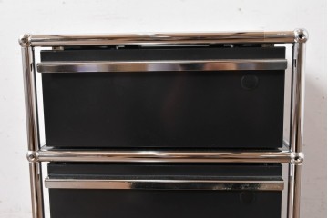 中古　スイス　USMハラー(USM Haller)　ロールボーイ(ROLLBOY)　ホームオフィスにもおすすめなスッキリとしたデザインのトレー付きデスクワゴン　定価約20万2千円相当　(R-084839)