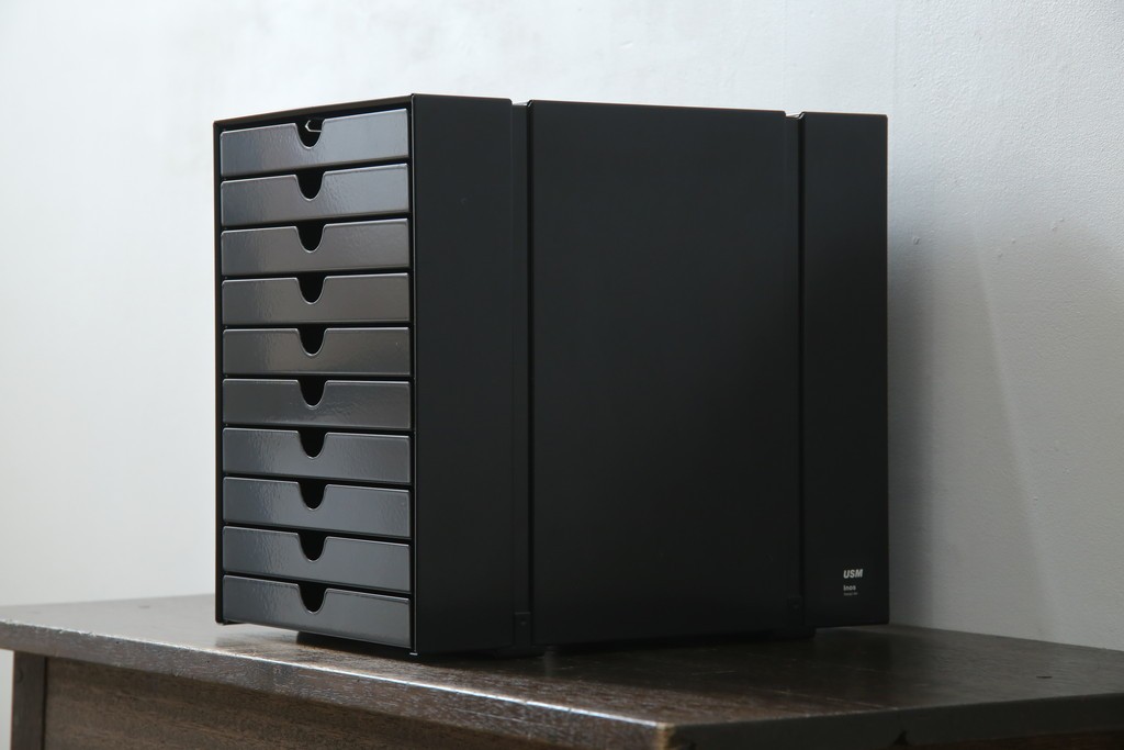 中古　美品　スイス　USMハラー(USM Haller)　イノス(INOS BOX)　ホームオフィスにもおすすめなスッキリとしたデザインの10段レターケース　定価約3万7千円相当　(R-084848)