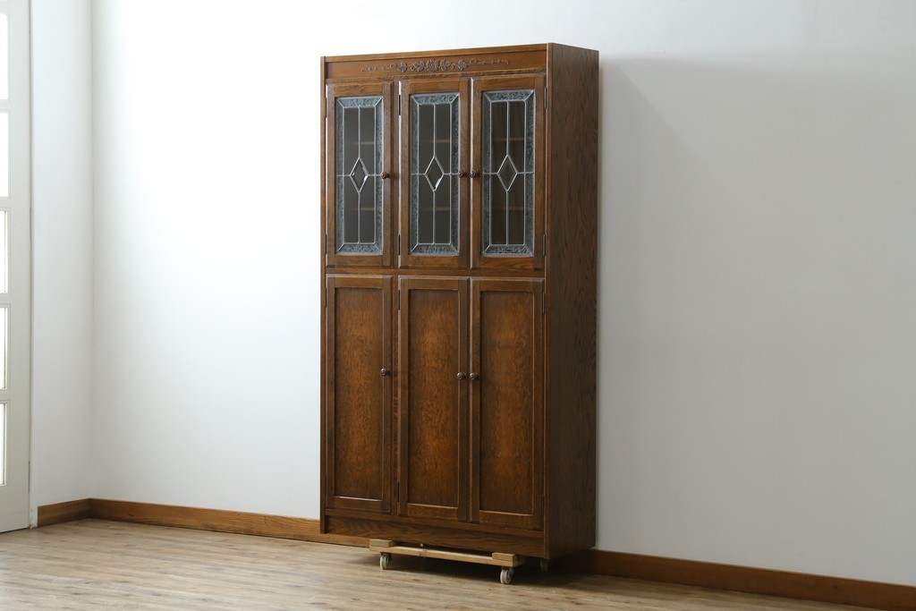 中古　三越伊勢丹　プロパティデザイン　カントリーハウス　Brugge(ブルージュ)　品のある佇まいが美しいステンドグラスキャビネット　(R-084851)