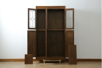 中古　三越伊勢丹　プロパティデザイン　カントリーハウス　Brugge(ブルージュ)　品のある佇まいが美しいステンドグラスキャビネット　(R-084851)