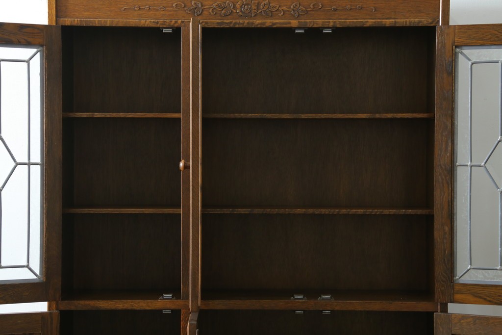 中古　三越伊勢丹　プロパティデザイン　カントリーハウス　Brugge(ブルージュ)　品のある佇まいが美しいステンドグラスキャビネット　(R-084851)