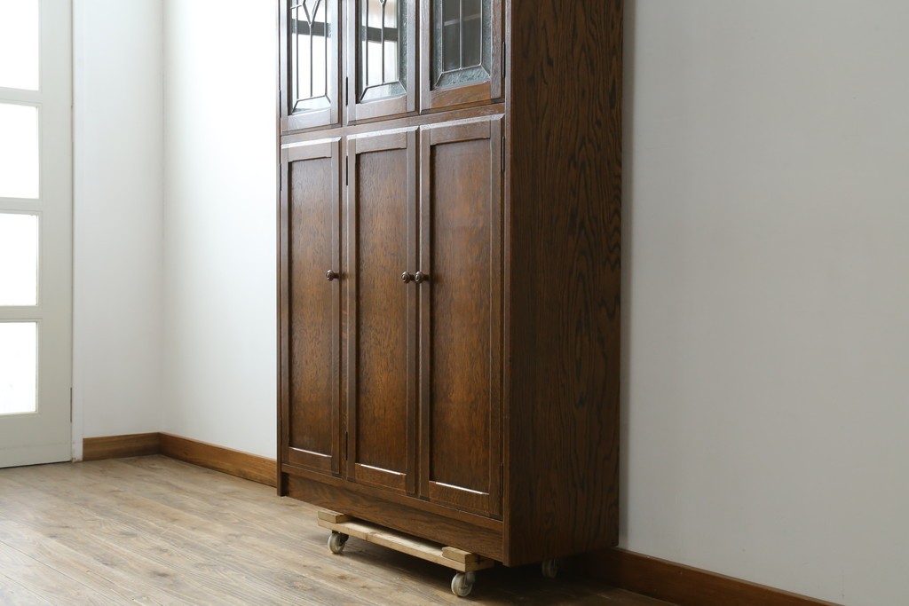 中古　三越伊勢丹　プロパティデザイン　カントリーハウス　Brugge(ブルージュ)　品のある佇まいが美しいステンドグラスキャビネット　(R-084851)