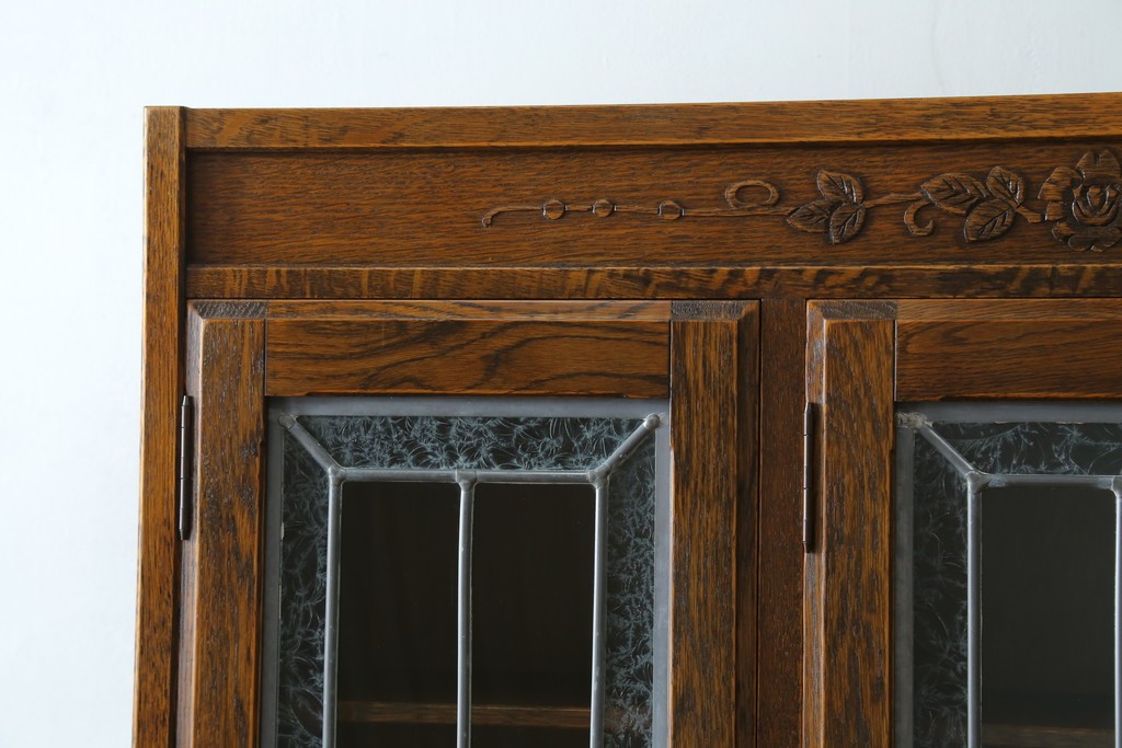 中古　三越伊勢丹　プロパティデザイン　カントリーハウス　Brugge(ブルージュ)　品のある佇まいが美しいステンドグラスキャビネット　(R-084851)