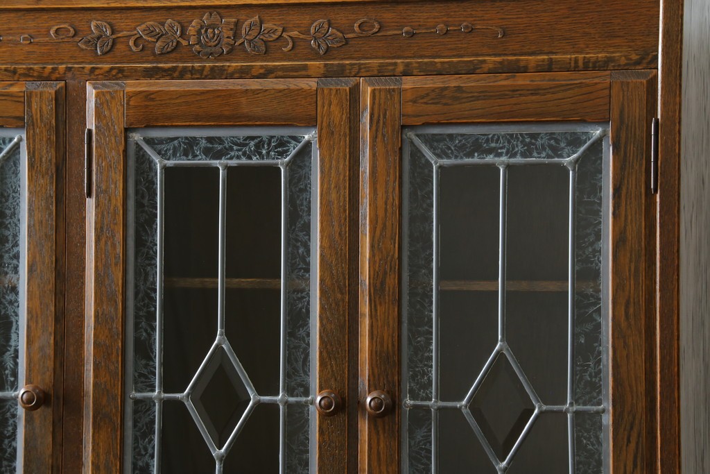 中古　三越伊勢丹　プロパティデザイン　カントリーハウス　Brugge(ブルージュ)　品のある佇まいが美しいステンドグラスキャビネット　(R-084851)