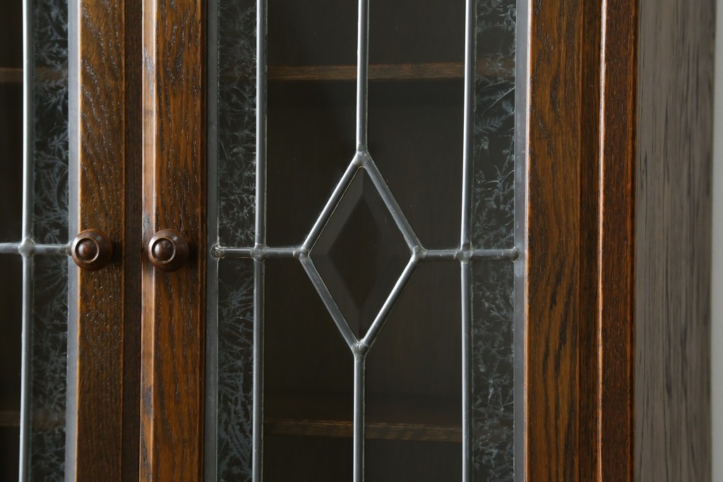 中古　三越伊勢丹　プロパティデザイン　カントリーハウス　Brugge(ブルージュ)　品のある佇まいが美しいステンドグラスキャビネット　(R-084851)