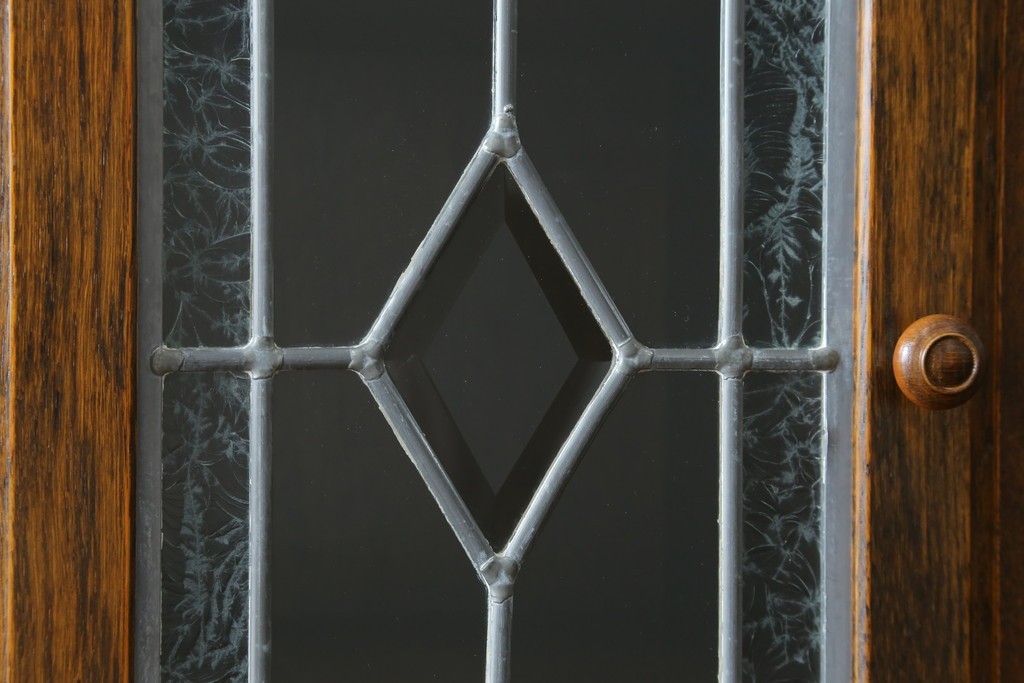 中古　三越伊勢丹　プロパティデザイン　カントリーハウス　Brugge(ブルージュ)　品のある佇まいが美しいステンドグラスキャビネット　(R-084851)