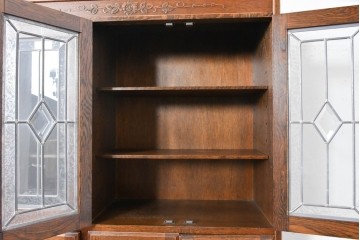 中古　三越伊勢丹　プロパティデザイン　カントリーハウス　Brugge(ブルージュ)　品のある佇まいが美しいステンドグラスキャビネット　(R-084851)