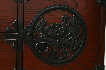 中古　仙台民芸箪笥(仙台箪笥)　欅産業　和の空間を格上げするローチェスト　(R-084852)
